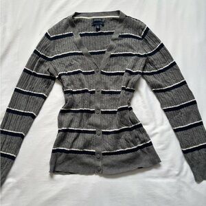 Gray Striped Women's Sweater